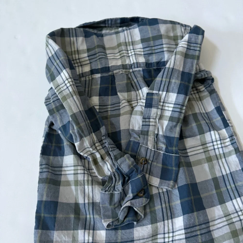 Just One You Made by Carters Plaid Blue Button-Down Flannel Toddler 3T Shirt